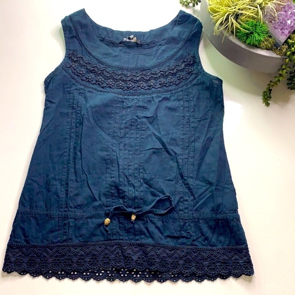 Chaudry KC embroidered bohemian sleeveless tunic top medium - Picture 1 of 8